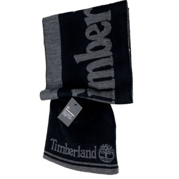 Timberland Logo Reversible Scarf & Beanie Hat Set - Picture 2 of 10
